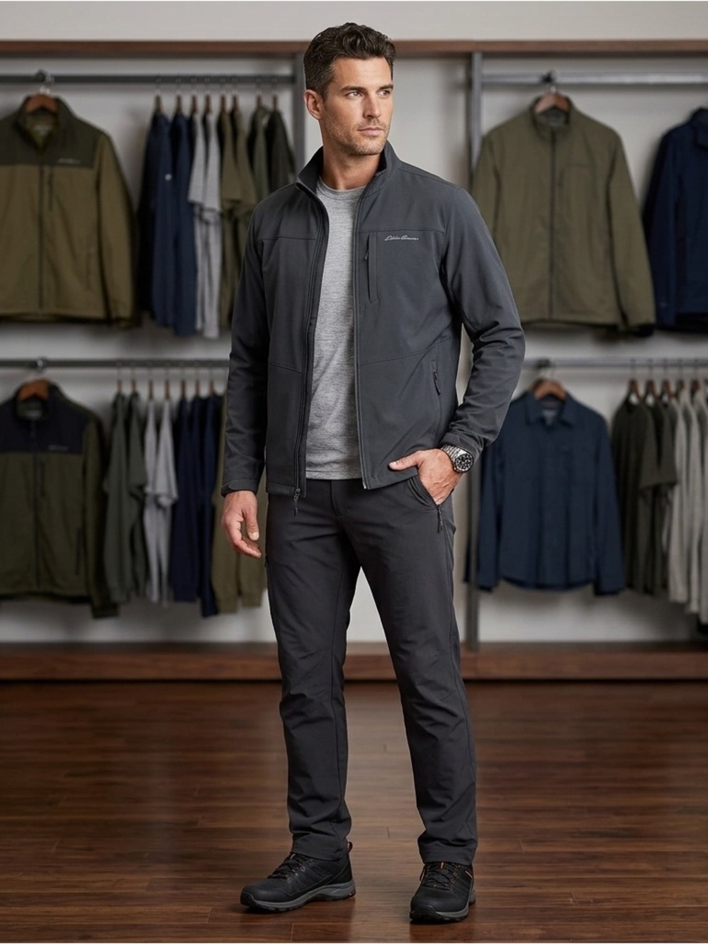 Eddie Bauer Windfoil full zip Jacket. Size TL